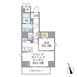 ラペルラ四谷(La Perla Yotsuya) 1LDKの間取図画像