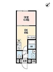 ビブリオ目黒 1DKの間取図画像