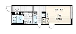 フレア本町 ワンルームの間取図画像