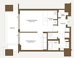 麻布台ヒルズレジデンスB 1LDKの間取図画像