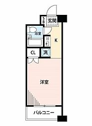 プライムアーバン勝どき ワンルームの間取図画像