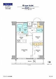 プラウドフラット本所吾妻橋 2LDKの間取図画像