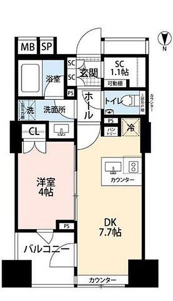 クオリア神南フラッツ 1406｜東京都渋谷区神南１丁目(賃貸マンション1DK・14階・32.62㎡)の写真 その2