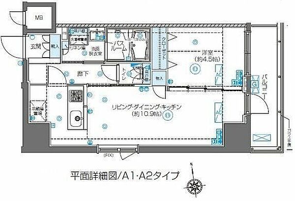 ズーム東新宿 ｜東京都新宿区大久保１丁目(賃貸マンション1LDK・12階・40.70㎡)の写真 その2