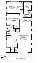 BRICK HOUSE 104 ｜ 東京都世田谷区下馬４丁目20-7（賃貸マンション2LDK・1階・58.17㎡） その2