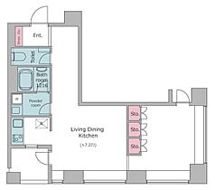 レジディアタワー麻布十番 1303 ｜ 東京都港区三田１丁目1-12（賃貸マンション1LDK・13階・55.07㎡） その2