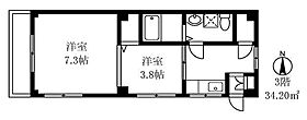 大森マンション 3F ｜ 東京都中野区新井２丁目23-3（賃貸マンション2K・3階・34.20㎡） その2