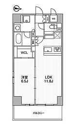 アーバンパーク浅草 208 2階1LDKの間取り
