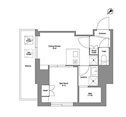 ルフォンプログレ大森山王 15階1DKの間取り