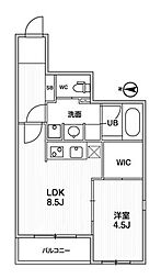 ウィーヴプレイス東高円寺 4階1LDKの間取り