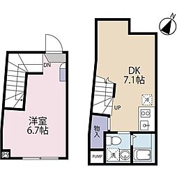 HJプレイス西原 1階1DKの間取り