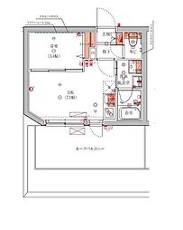ハーモニーレジデンス池袋ウエスト 5階1DKの間取り