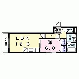 ヴィレッジキール 4階1LDKの間取り