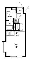 オーキッドレジデンス代々木 3階ワンルームの間取り