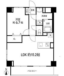 ティーズガーデン高円寺 3階1LDKの間取り