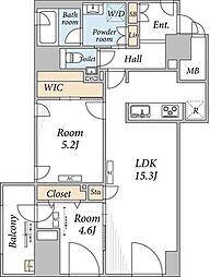 ザ・メイフェア 6階2LDKの間取り