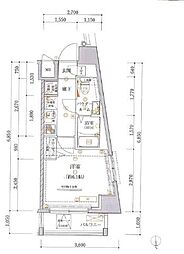 アルテシモフォルテ 2階1Kの間取り