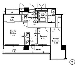 MFPR目黒タワー 2SLDKの間取図画像