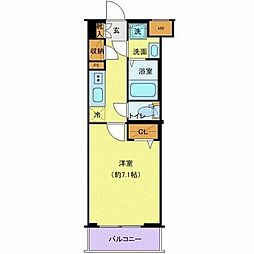 CREVISTA大塚 1Kの間取図画像