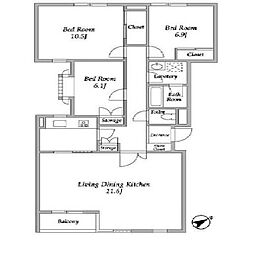 間取図画像 3LDK
