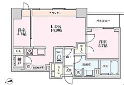 プライマル品川大井町 2LDKの間取図画像