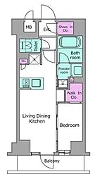 レジディア高田馬場 304 3階1LDKの間取り