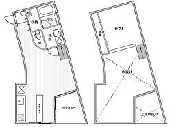 ティーズクオーレブリス自由が丘 ワンルームの間取図画像