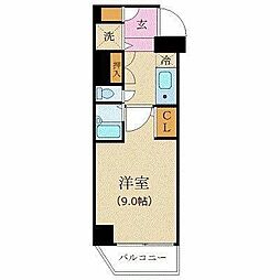 カスタリア新宿 1Kの間取図画像