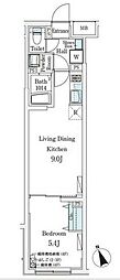 クレアテイフ駒澤大学前 1LDKの間取図画像