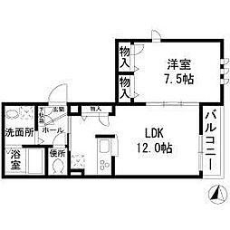 M-style新宿 1LDKの間取図画像
