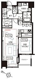 大崎ウエストシティタワーズE棟 1LDKの間取図画像