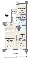 パークシティー高田馬場 3LDKの間取図画像
