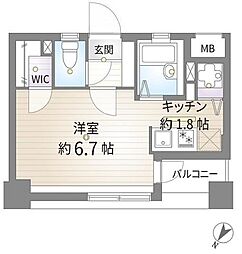 メインステージ六本木 ワンルームの間取図画像