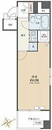 ビューシティ新宿御苑 1Kの間取図画像