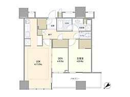 パークコート千代田富士見ザタワー 1SLDKの間取図画像