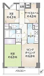 セントレー横浜関内 2SLDKの間取図画像