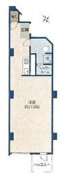 青山コーポラス ワンルームの間取図画像