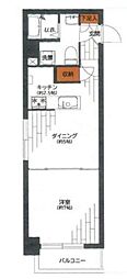 ビューシティ新宿御苑 1DKの間取図画像