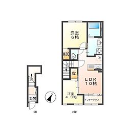 Familie　A 2階2LDKの間取り