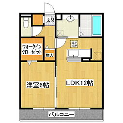 フォレスタ2 1LDKの間取図画像