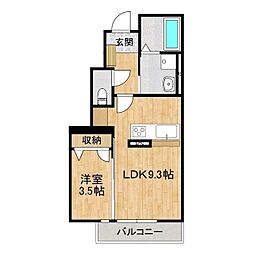 仮称)ブリージアつくば陣場A棟 1LDKの間取図画像