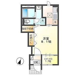 ファミリエB 1LDKの間取図画像