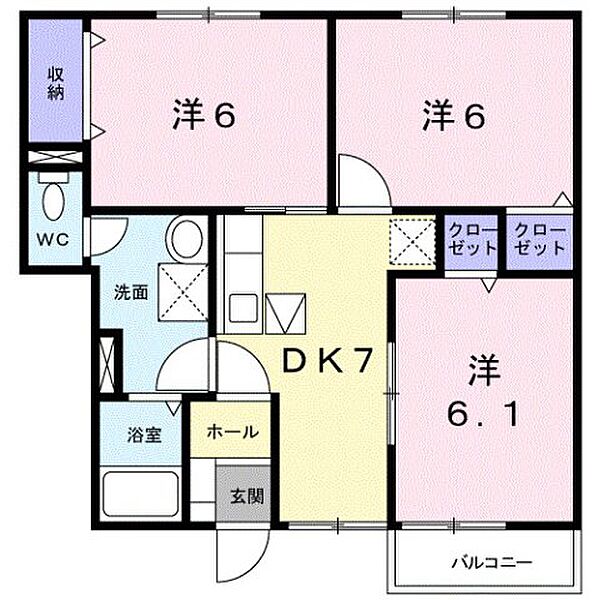 ジョイリバー ｜和歌山県和歌山市布引(賃貸アパート3DK・1階・56.29㎡)の写真 その2