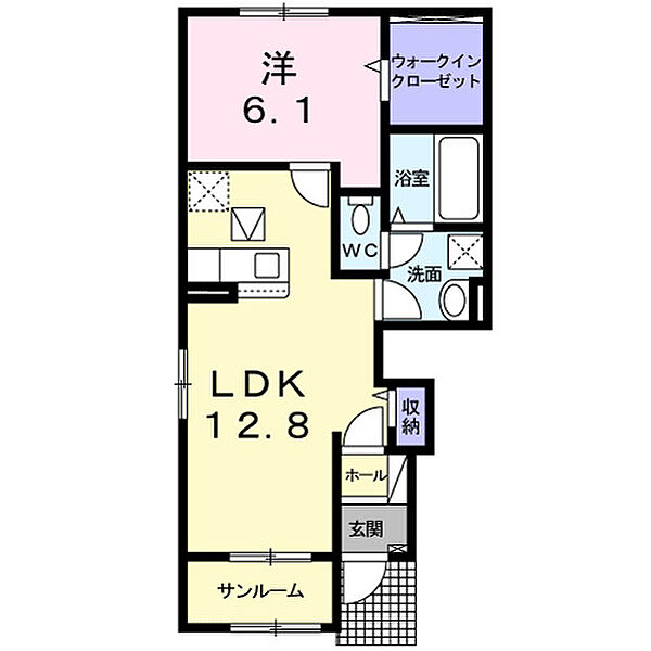 ブルーメ・うめ ｜和歌山県橋本市高野口町名古曽(賃貸アパート1LDK・1階・50.13㎡)の写真 その2