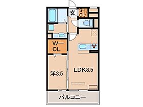 D-room野崎  ｜ 和歌山県和歌山市野崎（賃貸アパート1LDK・2階・33.39㎡） その2