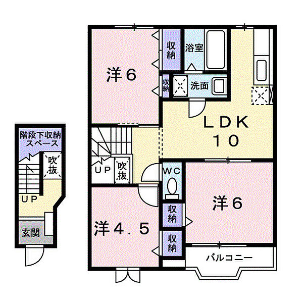 和歌山県和歌山市松島(賃貸アパート3LDK・2階・65.57㎡)の写真 その2