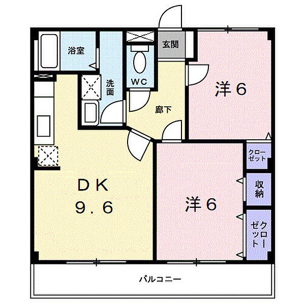 和歌山県和歌山市西庄(賃貸マンション2DK・2階・52.58㎡)の写真 その2