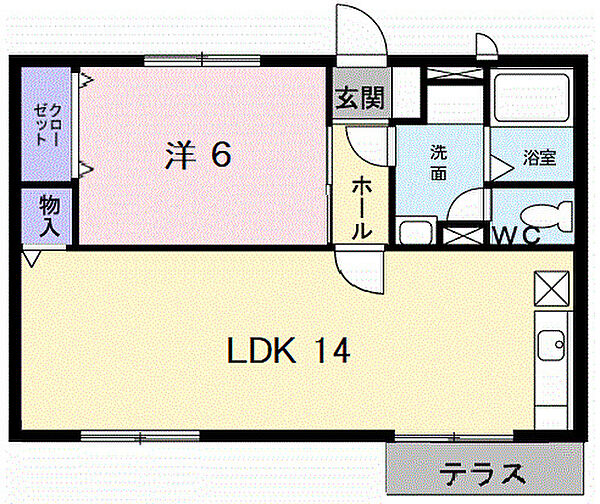 和歌山県橋本市岸上(賃貸アパート1LDK・1階・46.85㎡)の写真 その2