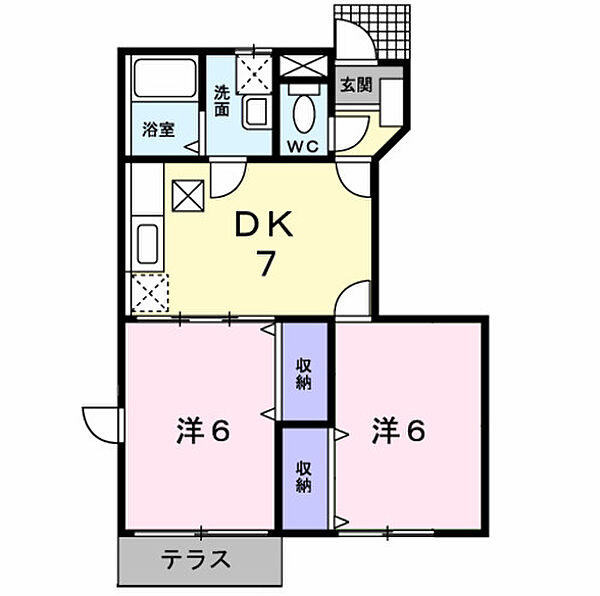 和歌山県和歌山市秋月(賃貸アパート2DK・1階・44.34㎡)の写真 その2