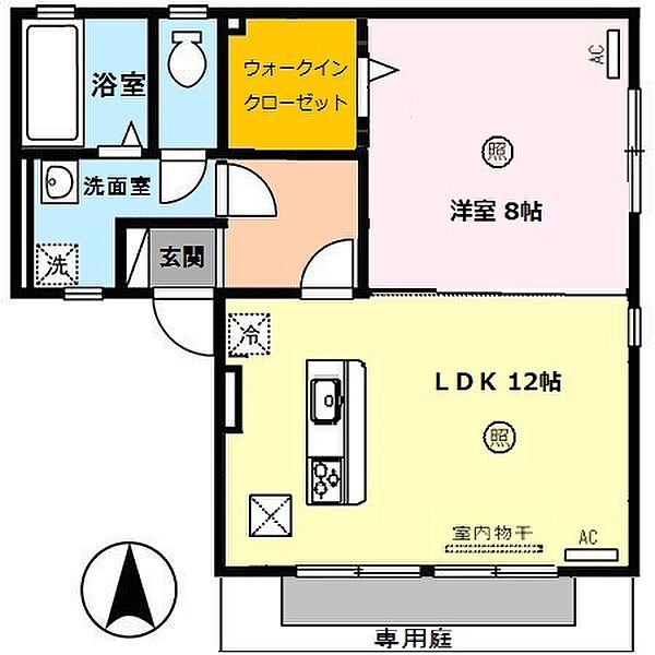 和歌山県和歌山市新中島(賃貸アパート1LDK・1階・50.31㎡)の写真 その2